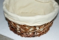 Preview: Bread basket, bread roll basket with linen cover, round 26 cm, buffet basket