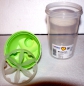 Preview: Mixing jug with spout, scale and mixing insert (3 pieces), by Gies (lid colour light green)