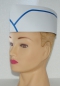 Preview: Paper cap white, with blue decorative stripe, 20 pieces adjustable, chef's hat