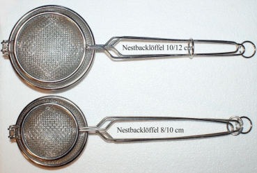 Nest baking spoon 10/12, nest baking tin. Nest baking sieves