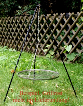 Tripod 1.20 m for: Goulash kettle, grill, fish kettle; black lacquered, garden decoration 1142