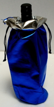 Geschenkbeutel blau metallic, Ø 10 x 35 cm