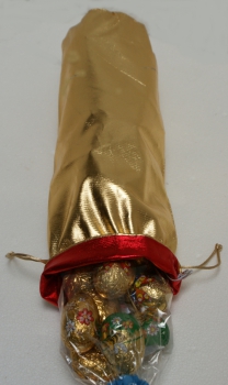 Geschenkbeutel gold metallic, Ø 10 x 35 cm