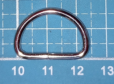 D-Ring 2 x 20 mm Metall, silberfarben, D Ring