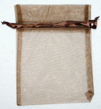 Chiffonbeutel dunkelbraun 12 x 17 cm - 6er Pack