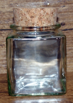 Korkenglas 200 ml - viereckig, mit Korken