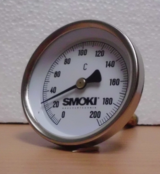 Thermometer 0 bis 200°C mit Montagezubehör