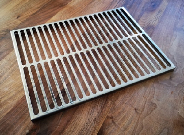 Flat grate with edge frame 34x25 cm stainless steel, grates, grate,