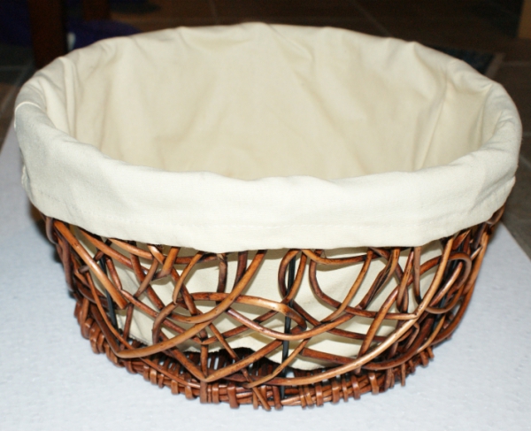 Bread basket, round Ø 31 cm, with linen cover, bun basket, buffet basket