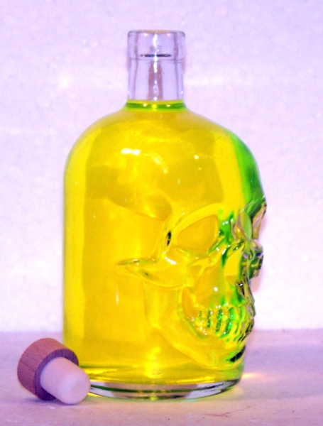 Piratenflasche, 700 mL, Pirat, skull, Totenschädel, inkl. Holzgriffkorken