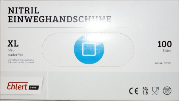 Einweghandschuhe, Einmalhandschuhe Gr. XL - Nitril, puderfrei