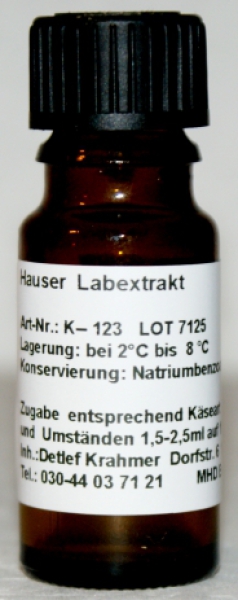 Hauser original rennet extract, rennet, cheese rennet, natural rennet - 12 g = approx. 10 mL