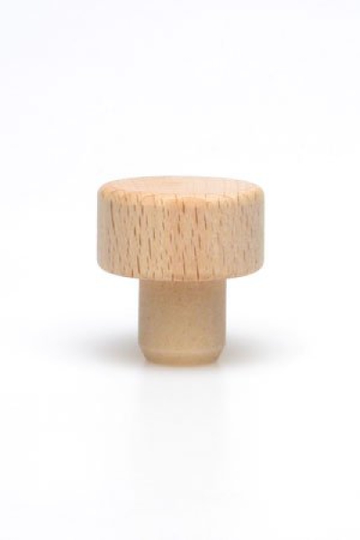 Wooden handle cork disc, PE plug 15 mm