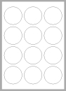 Etiketten - weiß, rund Ø 60 mm - 5 Blatt A4 - 12 Etiketten pro Blatt