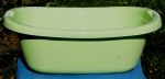 Tub, oval 45 litres, green, mixing tub,meng tub, approx. 70x48x25 cm,baby tub,sausage, pickle